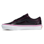 Vans Skate Old Skool Shoes - Cracked Leather Black/Purple