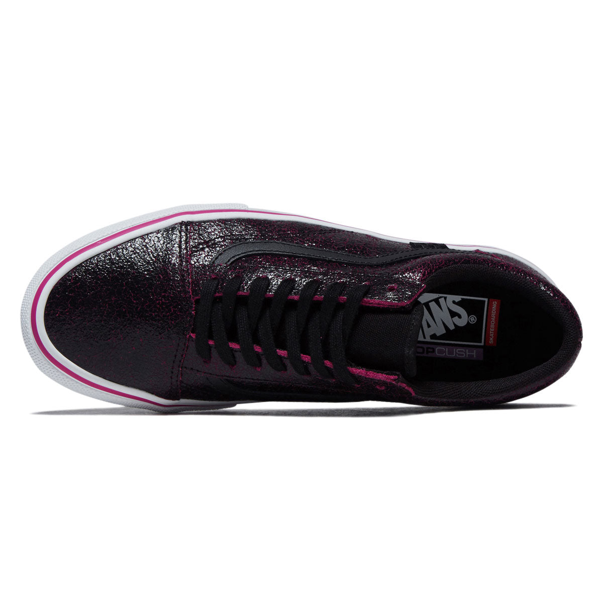 Vans Skate Old Skool Shoes - Cracked Leather Black/Purple