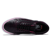 Vans Skate Old Skool Shoes - Cracked Leather Black/Purple
