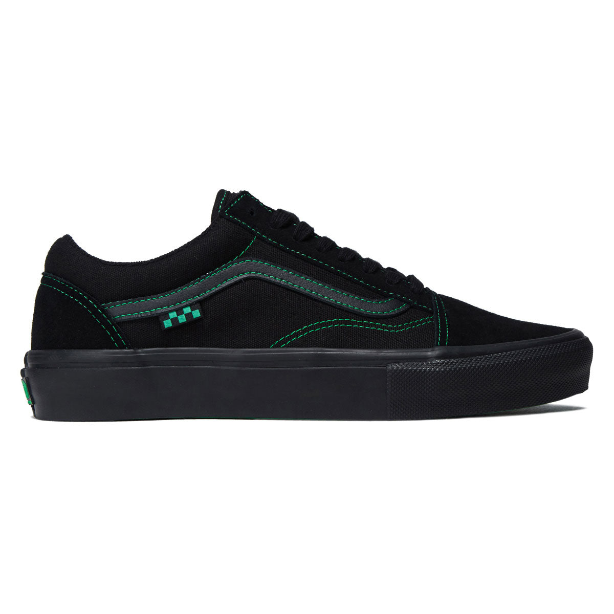 Vans Skate Old Skool Shoes - Black/Black/Green