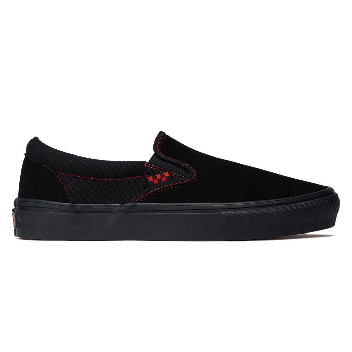 Vans Skate Slip-On Shoes - Black/Black/Red