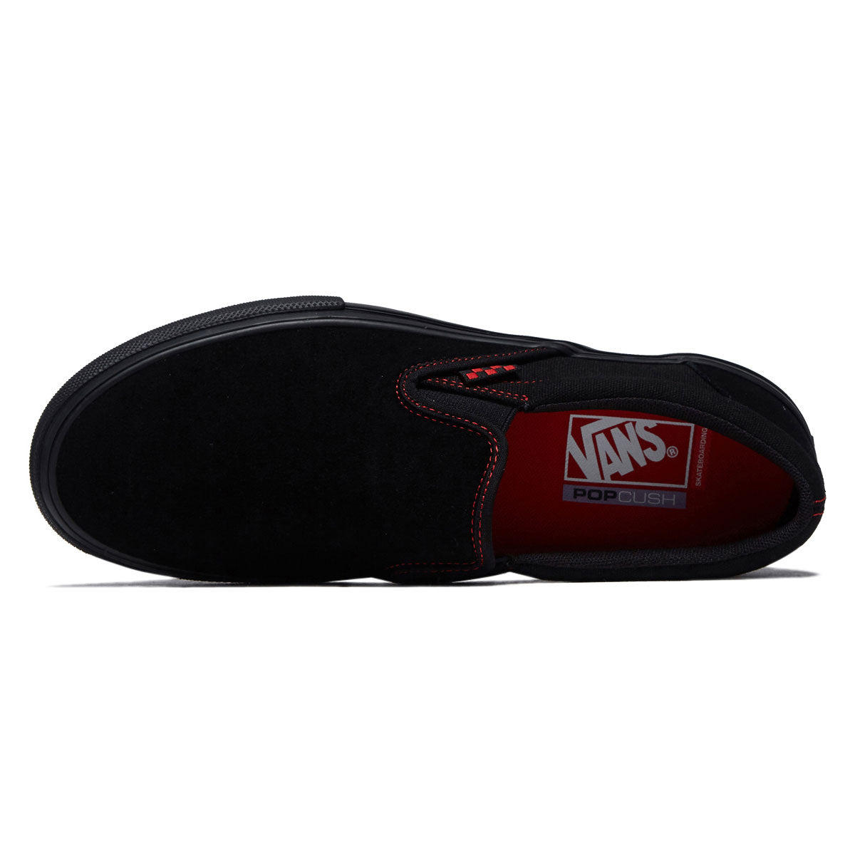 Vans Skate Slip-On Shoes - Black/Black/Red