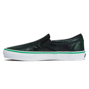 Vans Skate Slip-On Shoes - Cracked Leather Black/Green