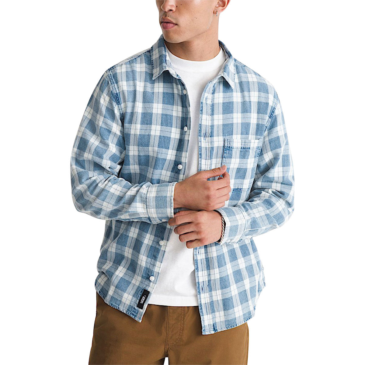 Vans Lawson Vintage Indigo Long Sleeve Shirt - Bleach Indigo