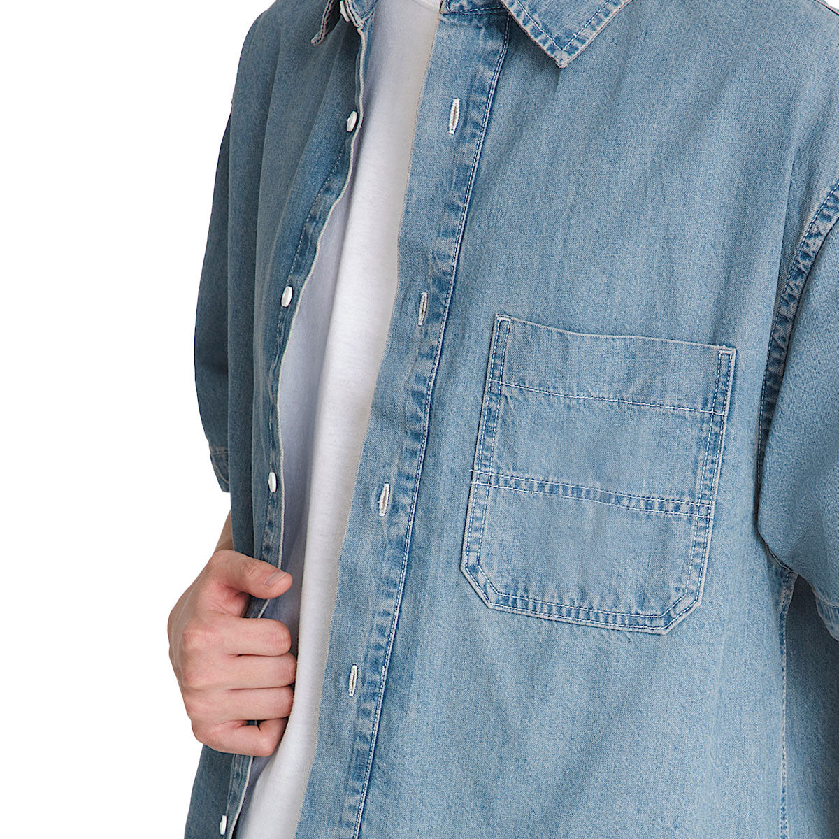 Vans Cyrus Straight Hem Denim Woven Shirt - Stonewash Blue