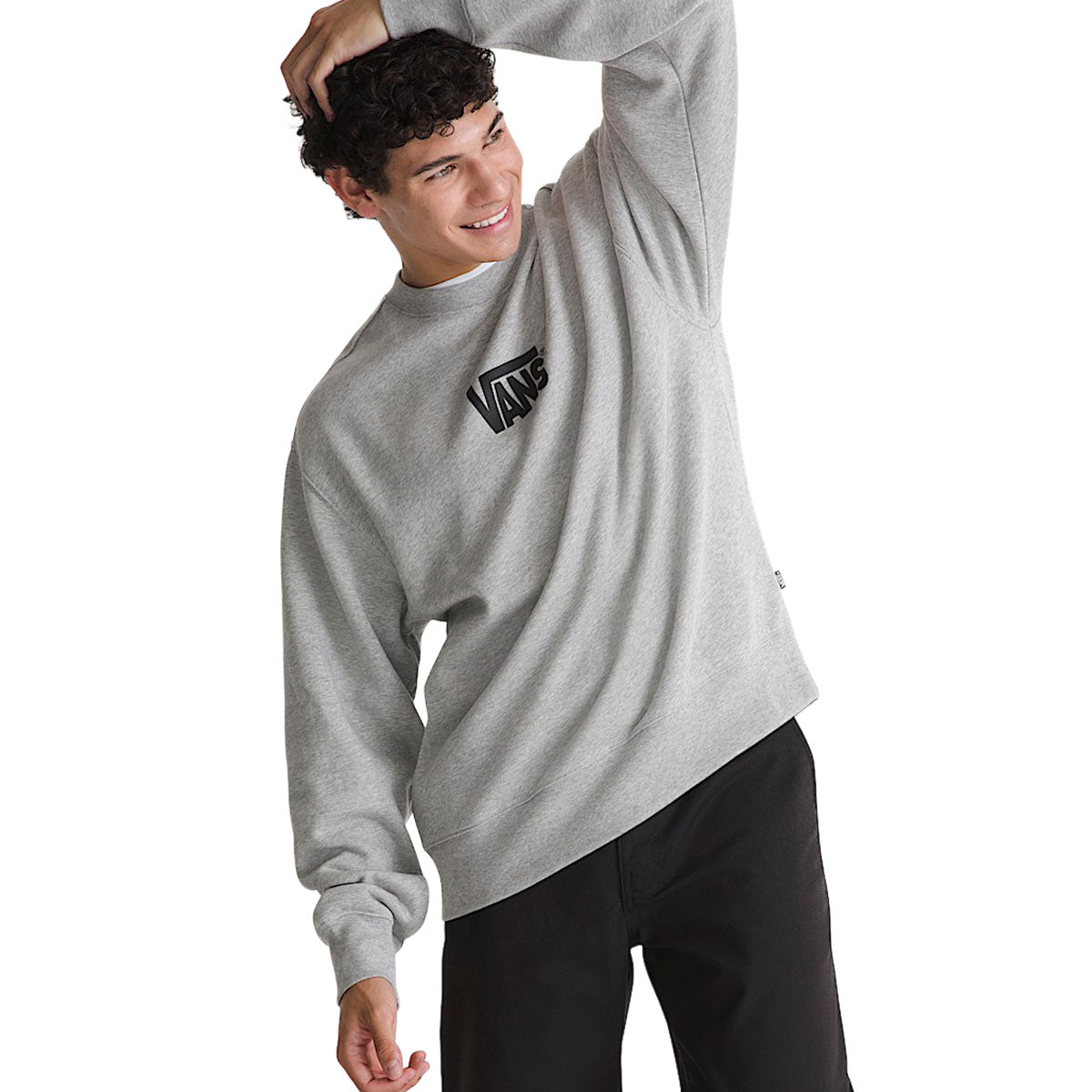 Vans Stretch Logo Crew Sweatshirt - Cement Heather