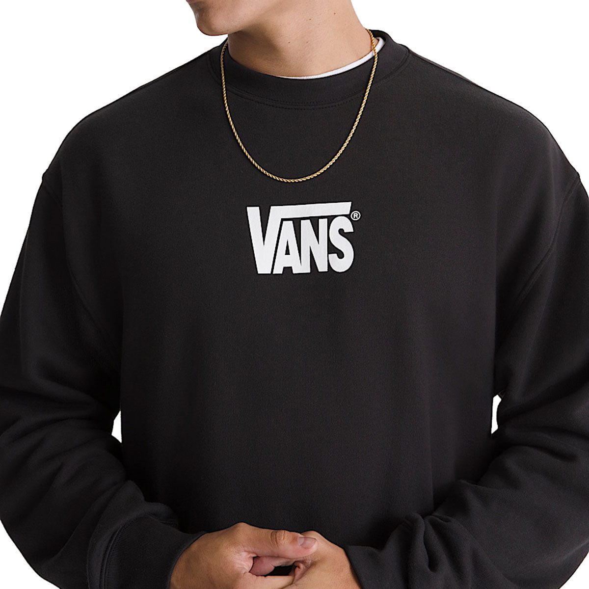 Vans Stretch Logo Crew Sweatshirt - Black/White