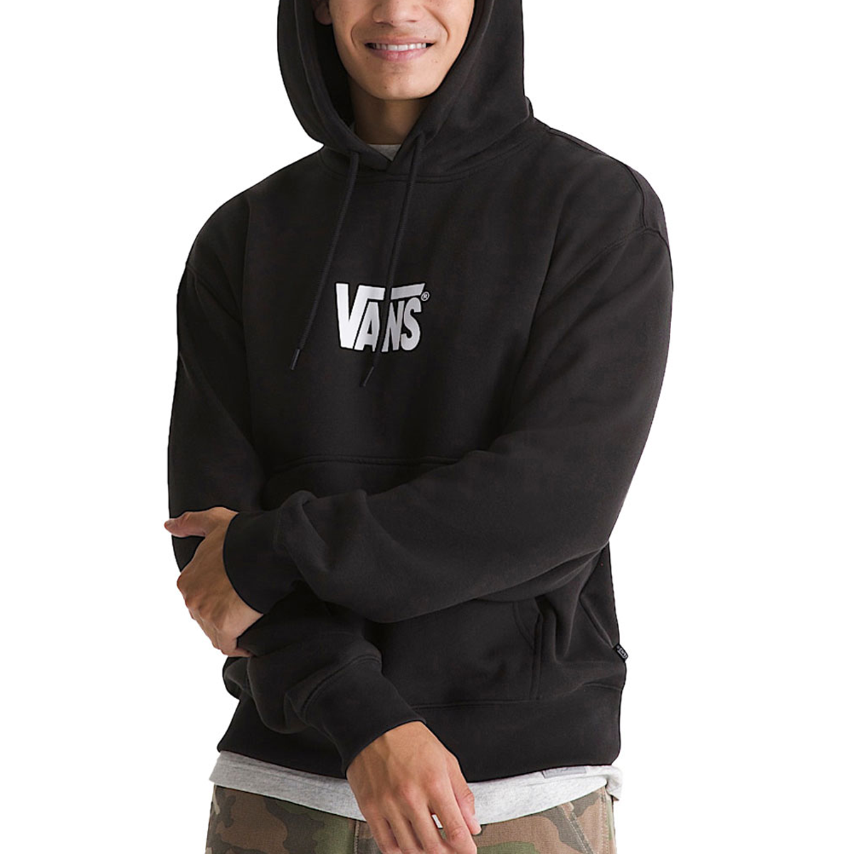 Vans Stretch Logo Hoodie - Black/White