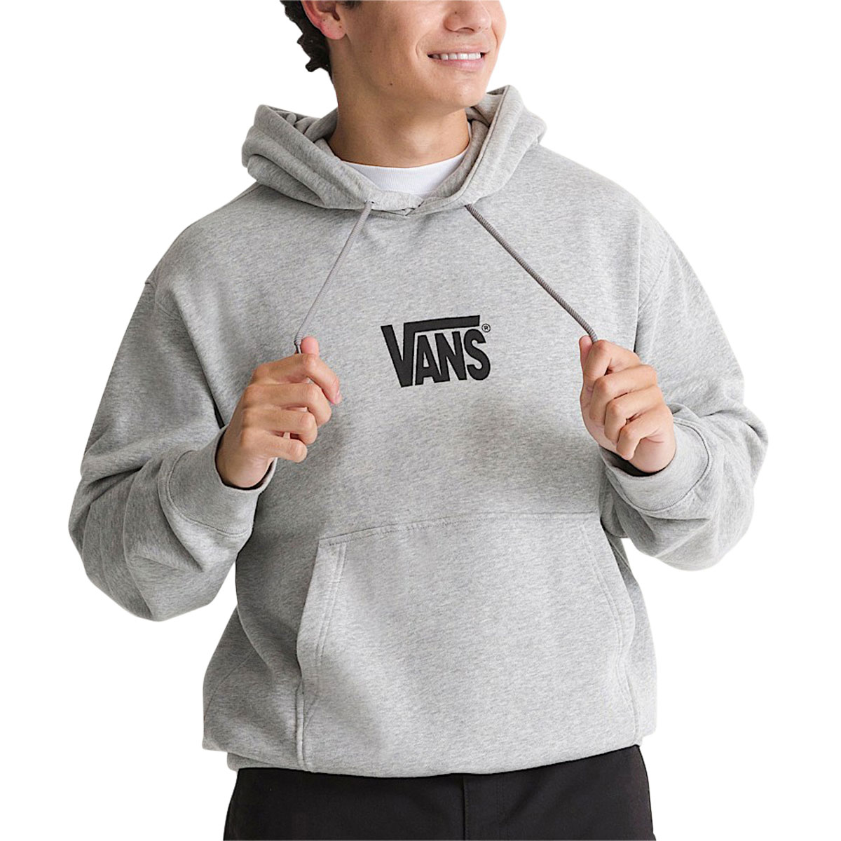 Vans Stretch Logo Hoodie - Cement Heather