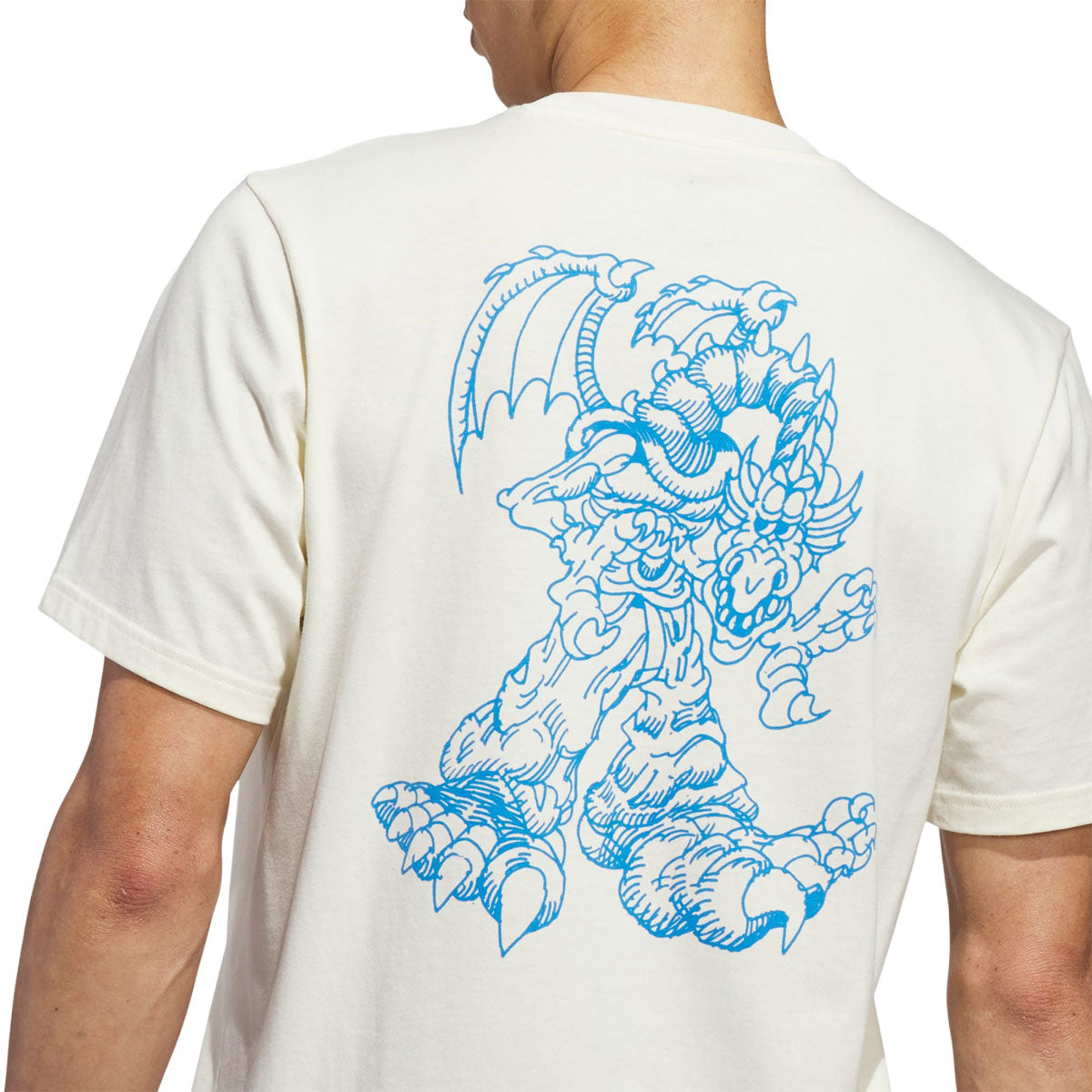 Adidas Kogan Dragon T-Shirt - Cream White/Lucid Ray Blue