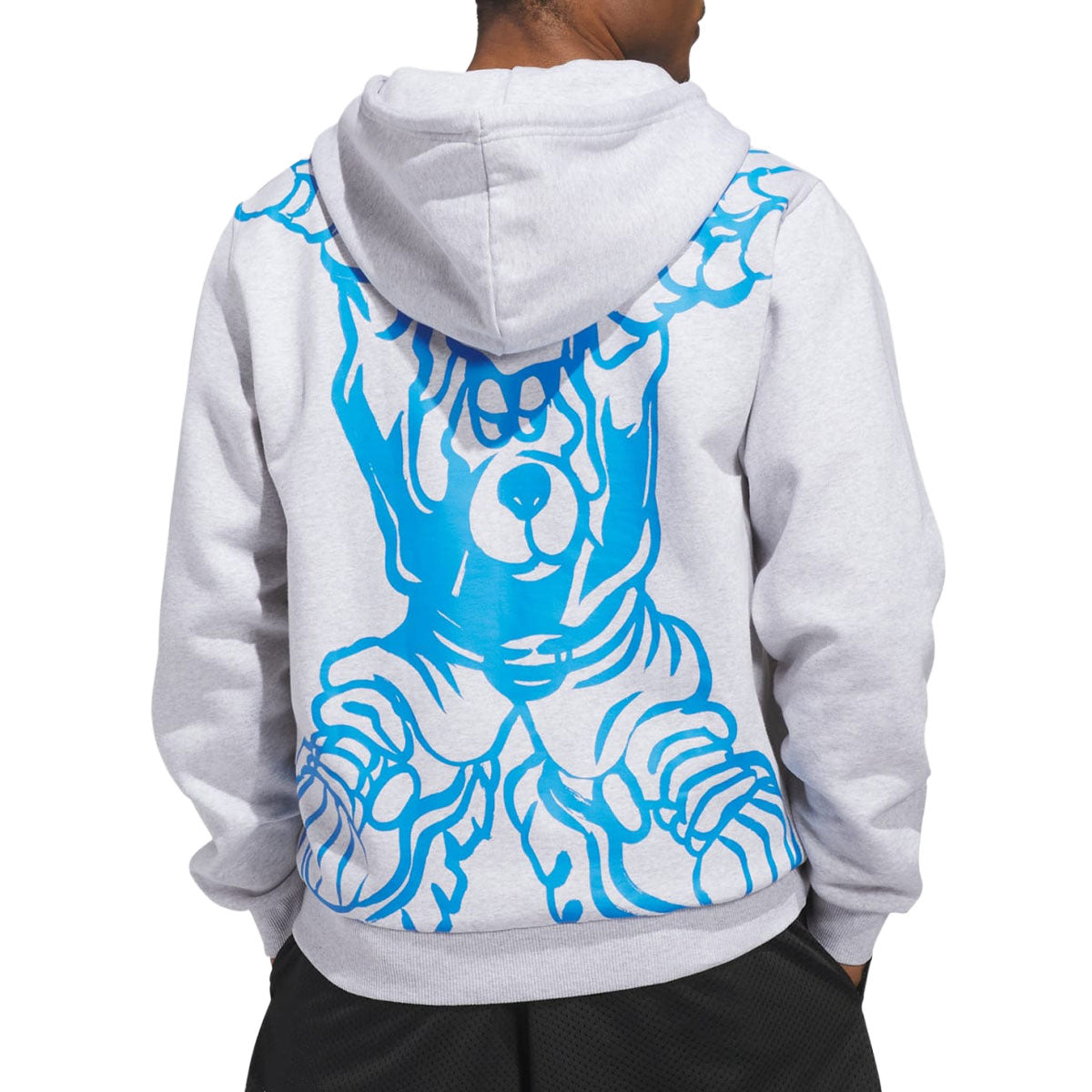 Adidas Kogan Hoodie - Light Grey Heather/Lucid Ray Blue