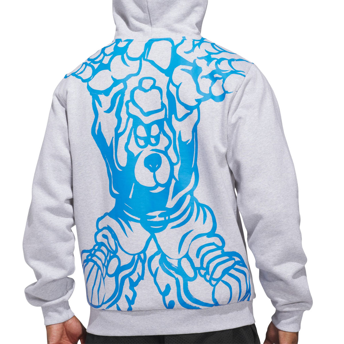 Adidas Kogan Hoodie - Light Grey Heather/Lucid Ray Blue