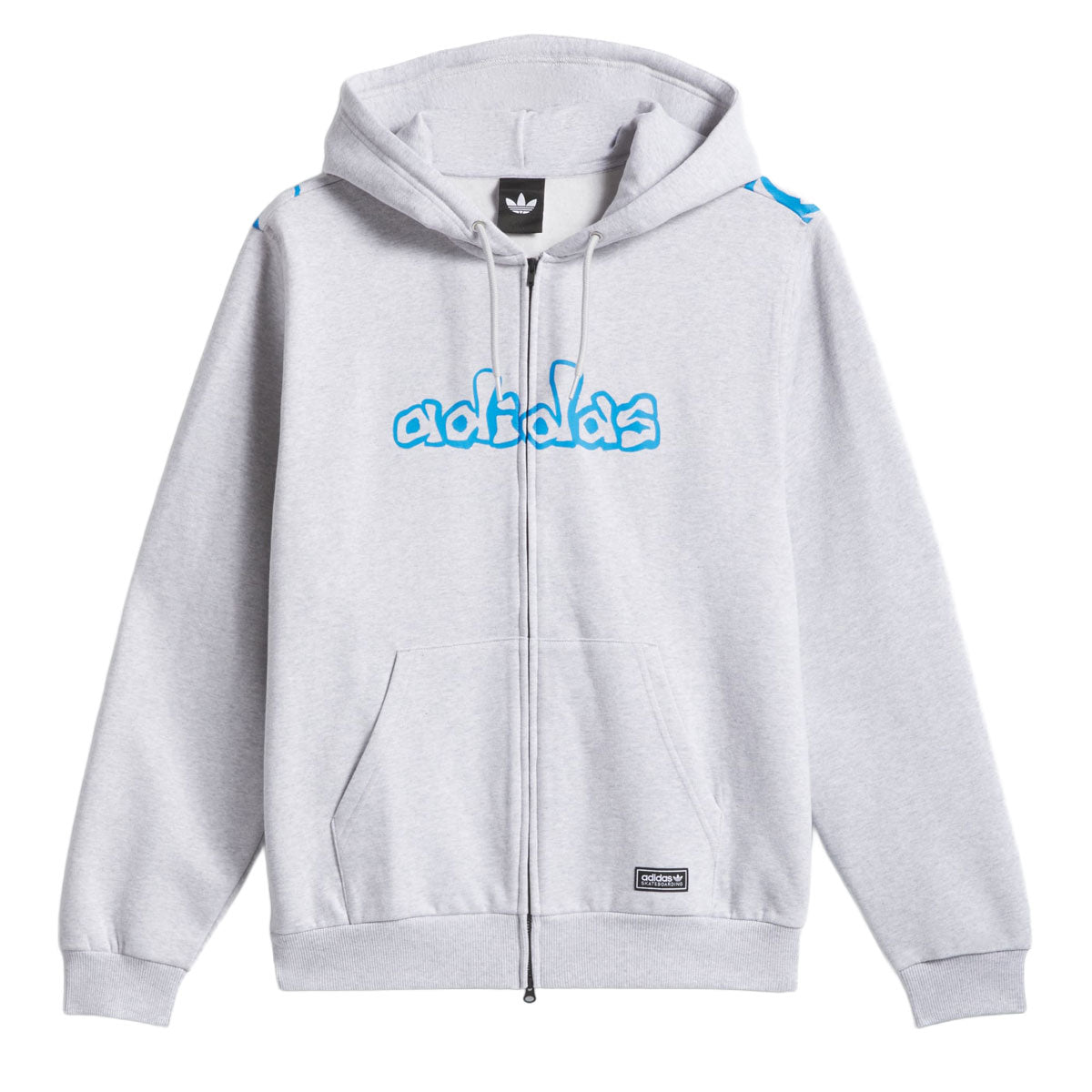 Adidas Kogan Hoodie - Light Grey Heather/Lucid Ray Blue