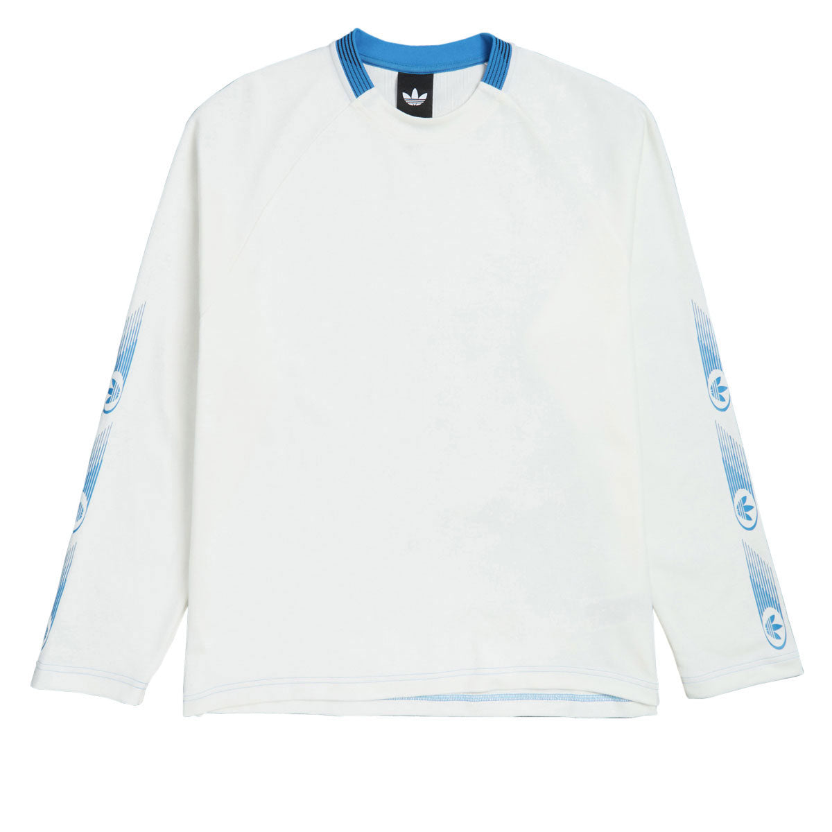 Adidas Skate Form Long Sleeve T-Shirt - Core White/Lucid Ray Blue