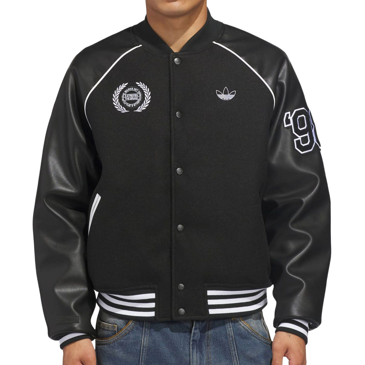 Adidas Tyshawn Letterman Jacket - Black/White