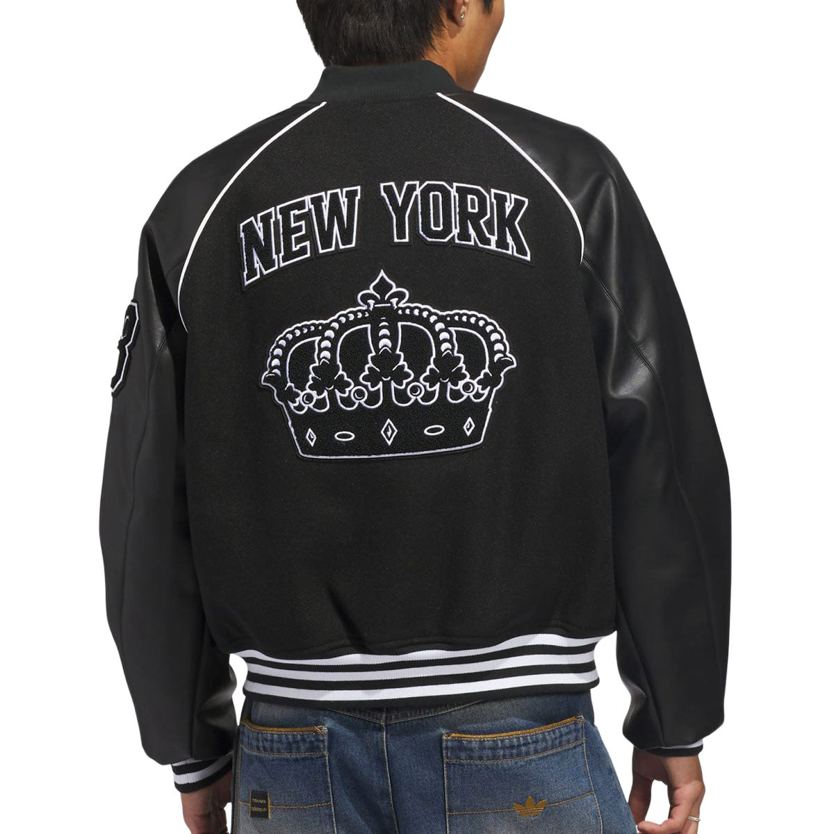 Adidas Tyshawn Letterman Jacket - Black/White