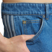 Adidas Womens Firebird Denim Jort Shorts - Medium Vintage Denim