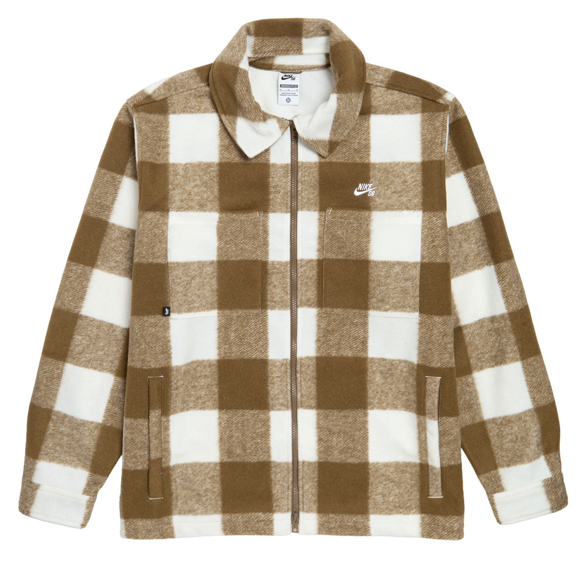 Nike SB Essentials Shacket Jacket - Sail/Mosswoood Brown/White