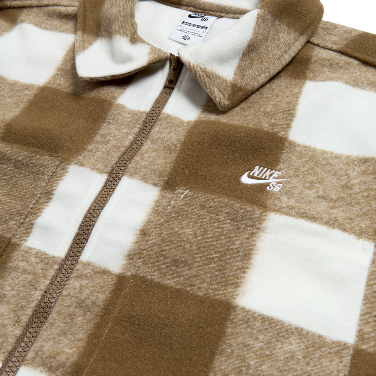 Nike SB Essentials Shacket Jacket - Sail/Mosswoood Brown/White