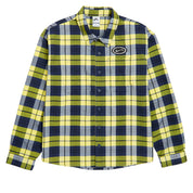 Nike SB Koston Long Sleeve Flannel Shirt - Midnight Navy/Speed Yellow