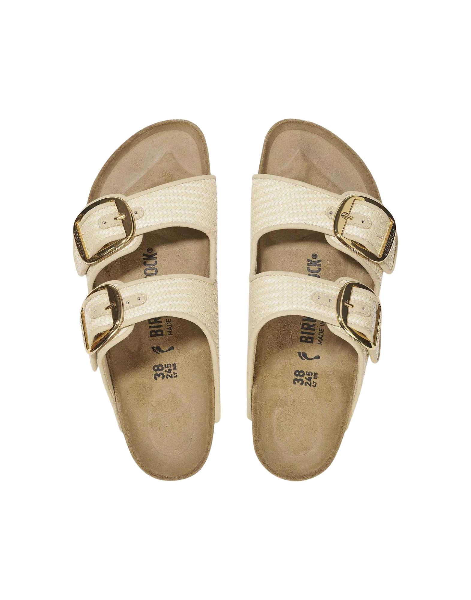 Arizona Big Buckle Raffia Sandals