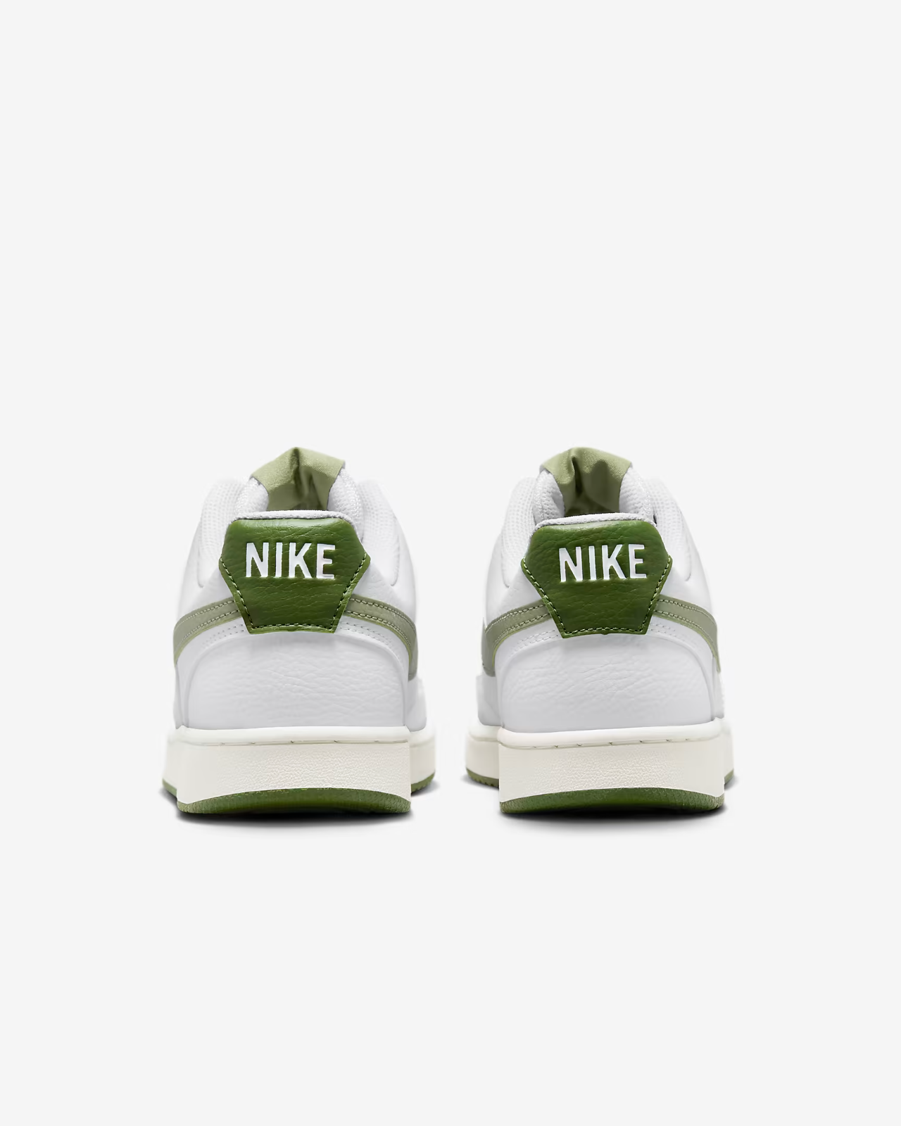 Men's Nike Court Vision Low FJ5480-100 Sneakers White Oil Green Leather Shoes