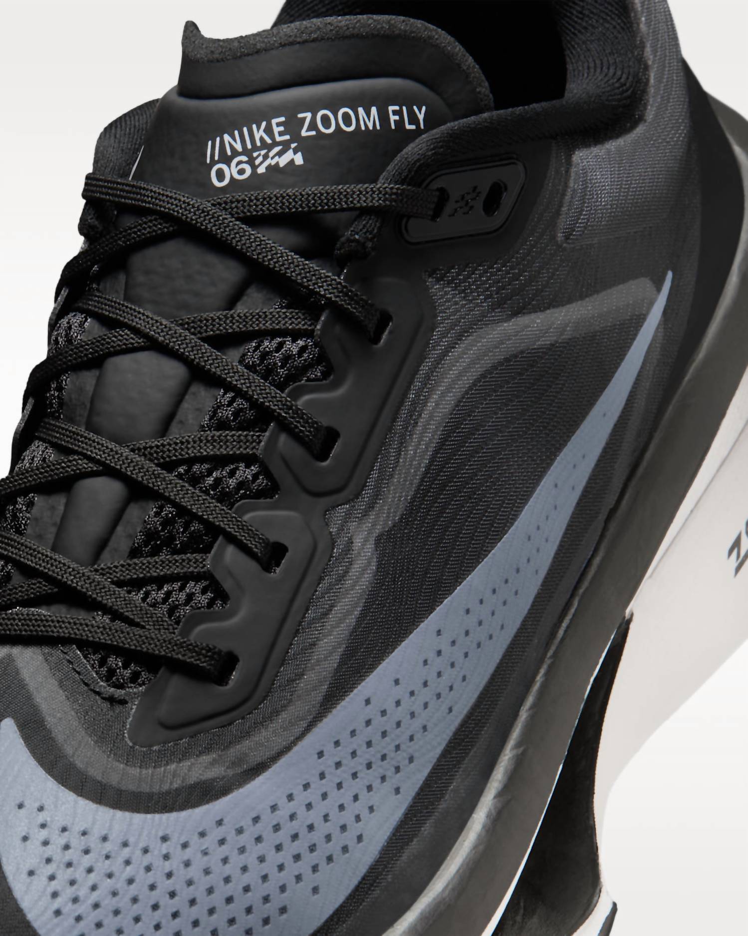 Men's Zoom Fly 6 Road Racing Shoes In Black/light Smoke
