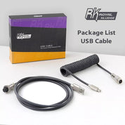 Royal Kludge Coiled Aviator Cable - Easy Detach Connector (Rainbow)