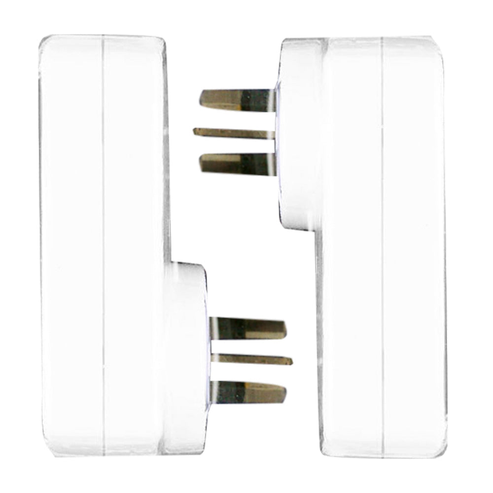 3x Ultracharge Double AC Adapter Twin L&R 4 Outlet Plug Extender (White)
