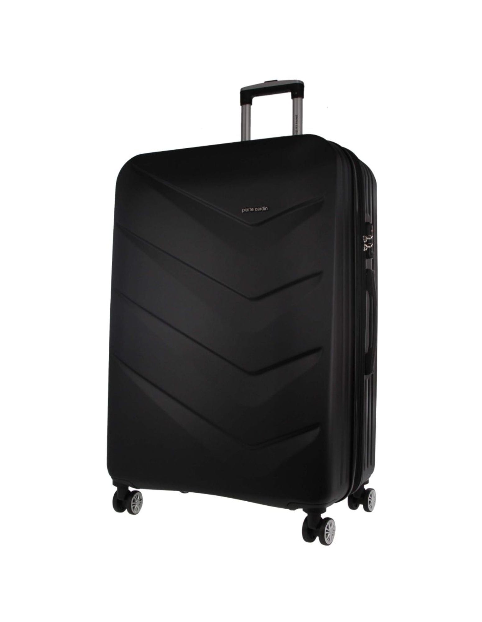 3pc Pierre Cardin Hard-Shell Suitcase Cabin Travel Luggage Set Black