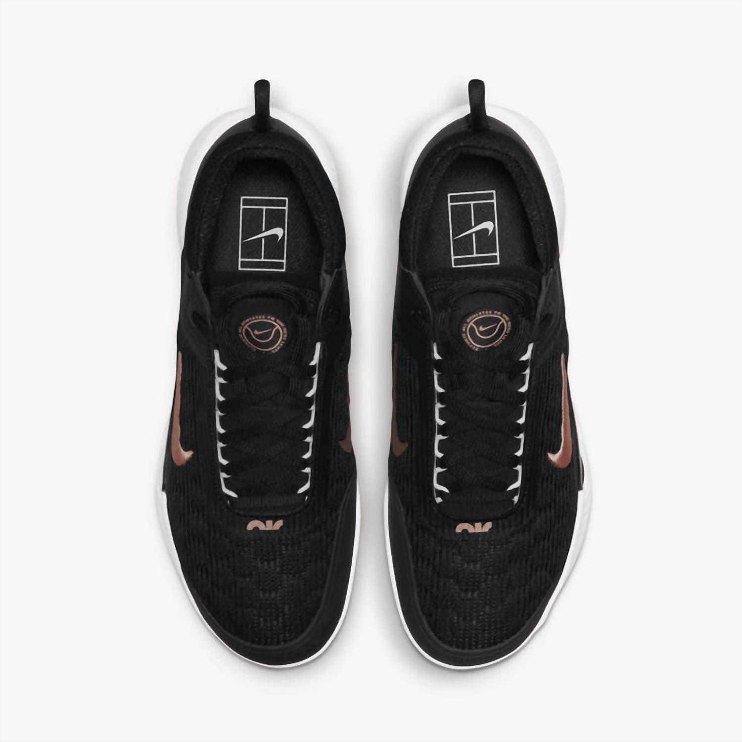Women's Nike Zoom Court Nxt Shoes In Black/red/bronze