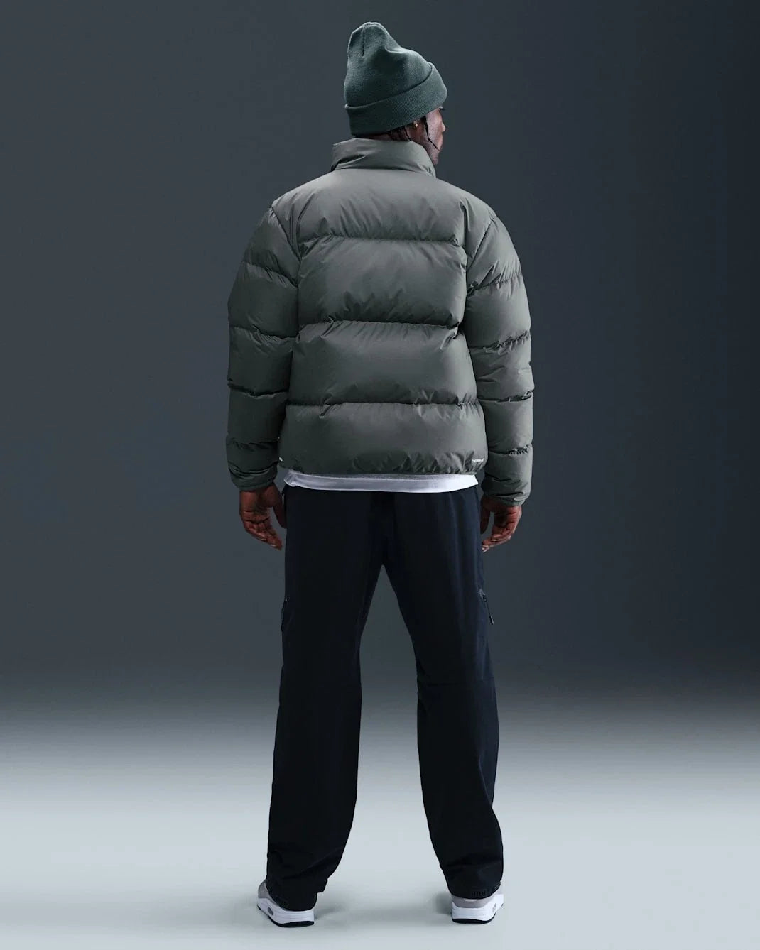 Nike Sportswear Club Puffer Jacket Men's Gray Therma-FIT Down Long Sleeve JAX884