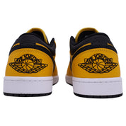 Air Jordan Men's 1 Low University Gold in Yellow and Black Leather