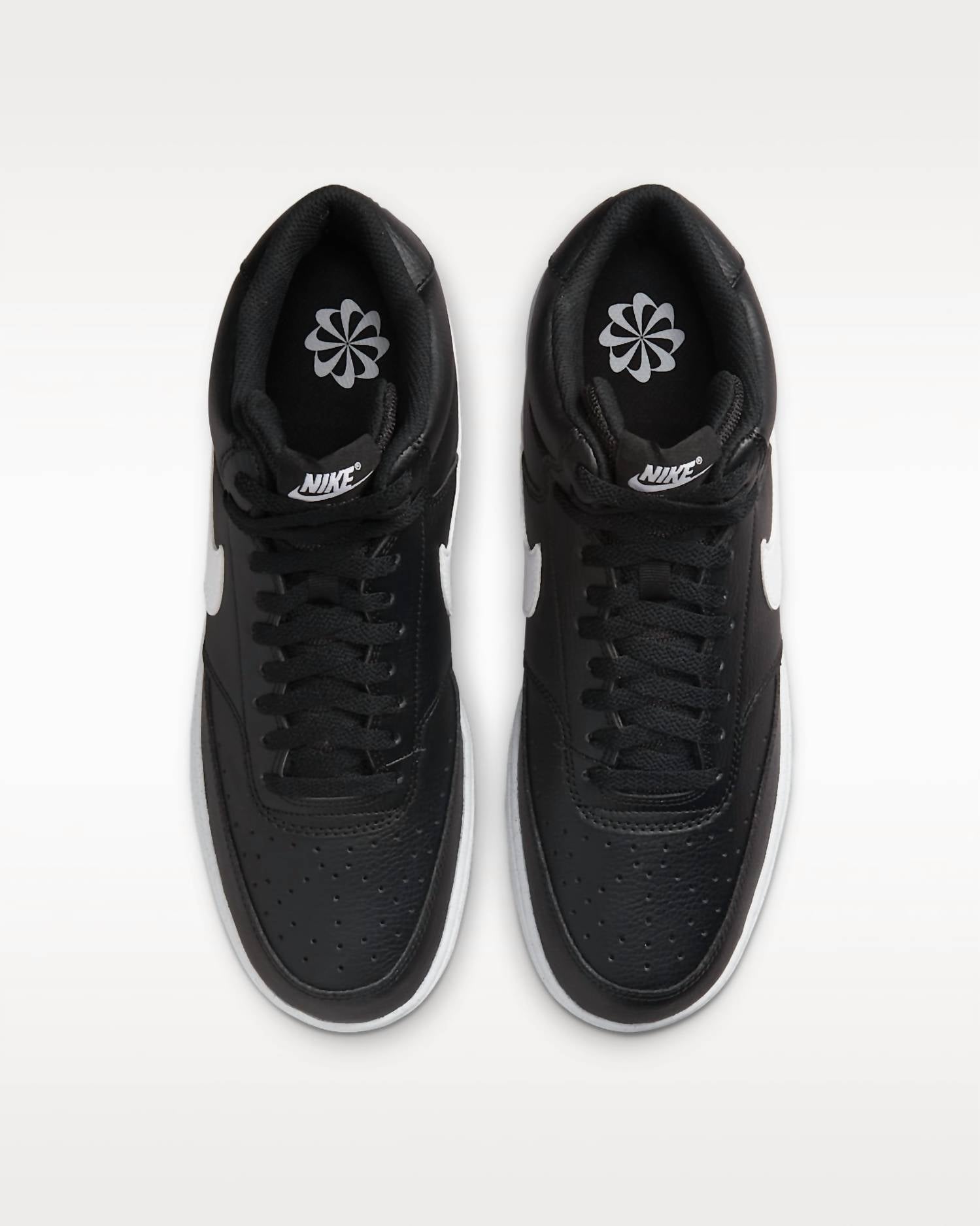Men's Court Vision Low Next Nature Shoes In Black/black/white