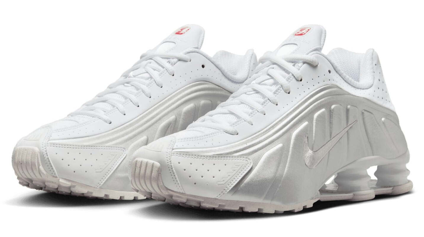 Nike Shox R4 White Bright Crimson Metallic Silver
