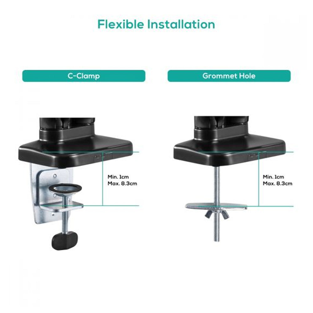 Activiva 17″-32″ Dual Monitor Steel Gas Spring Arm