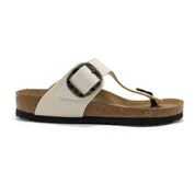 Women's Gizeh Big Buckle Rivet Logo Vegan Sandals In Eggshell