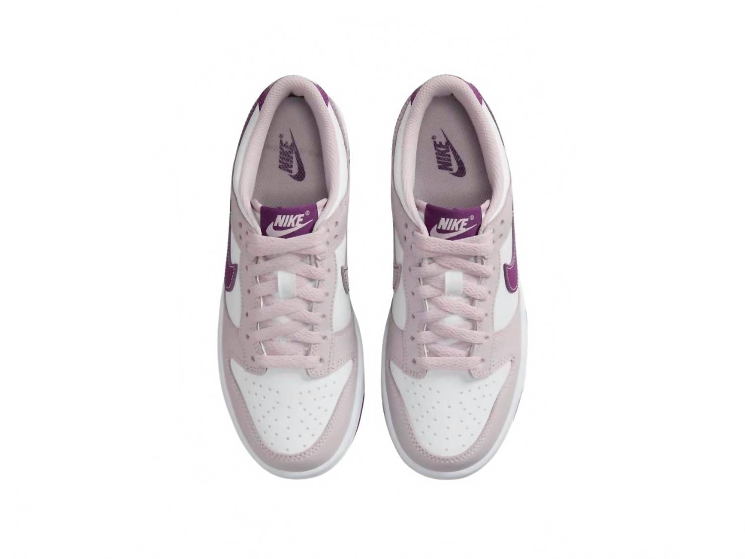 Kids Dunk Low Shoes In White/viotech-Platinum Violet