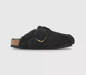 Women's Boston Big Buckle Teddy Clogs In Black/gold