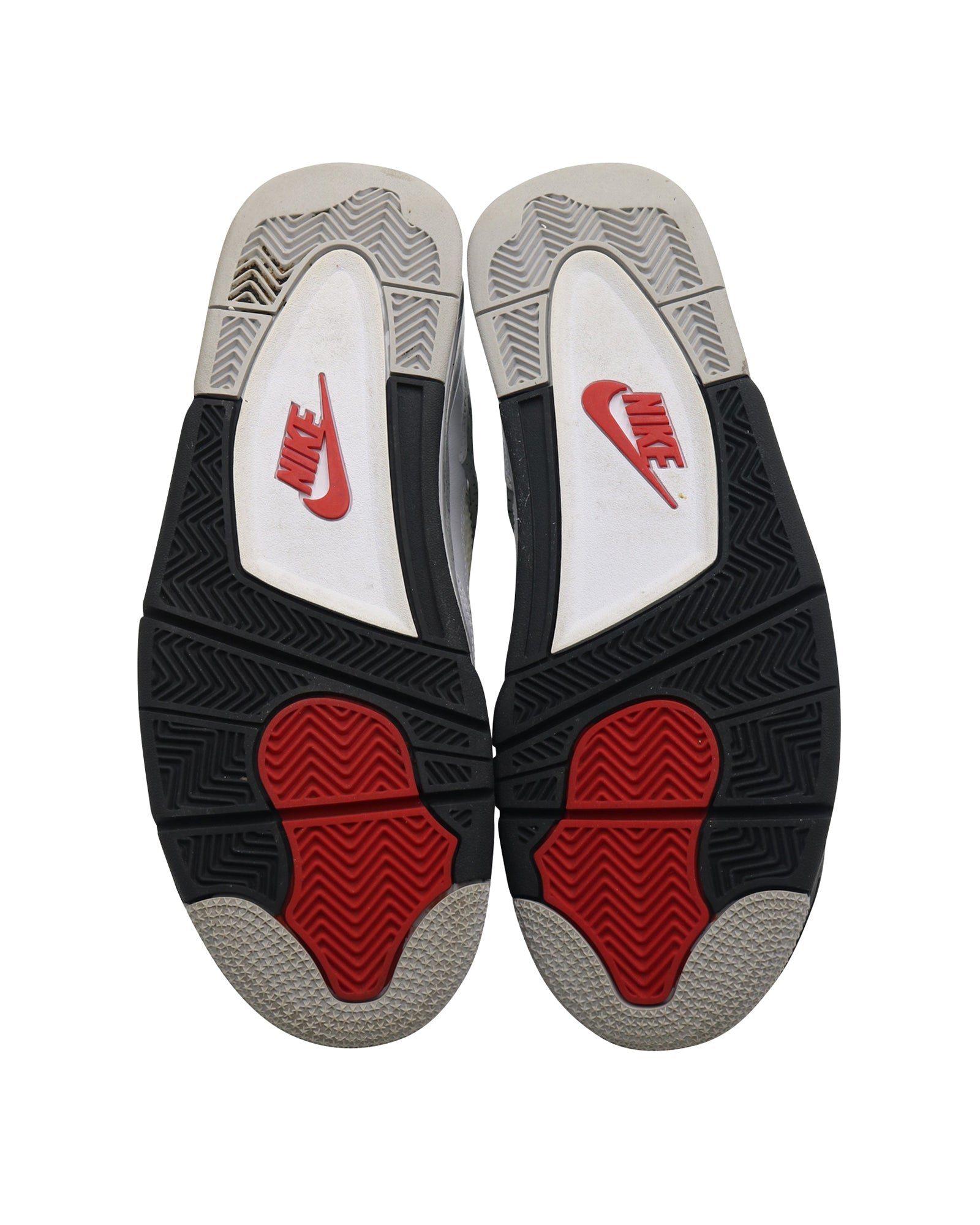 Nike Air Jordan 4 Retro High Top Sneakers in White Cement Leather
