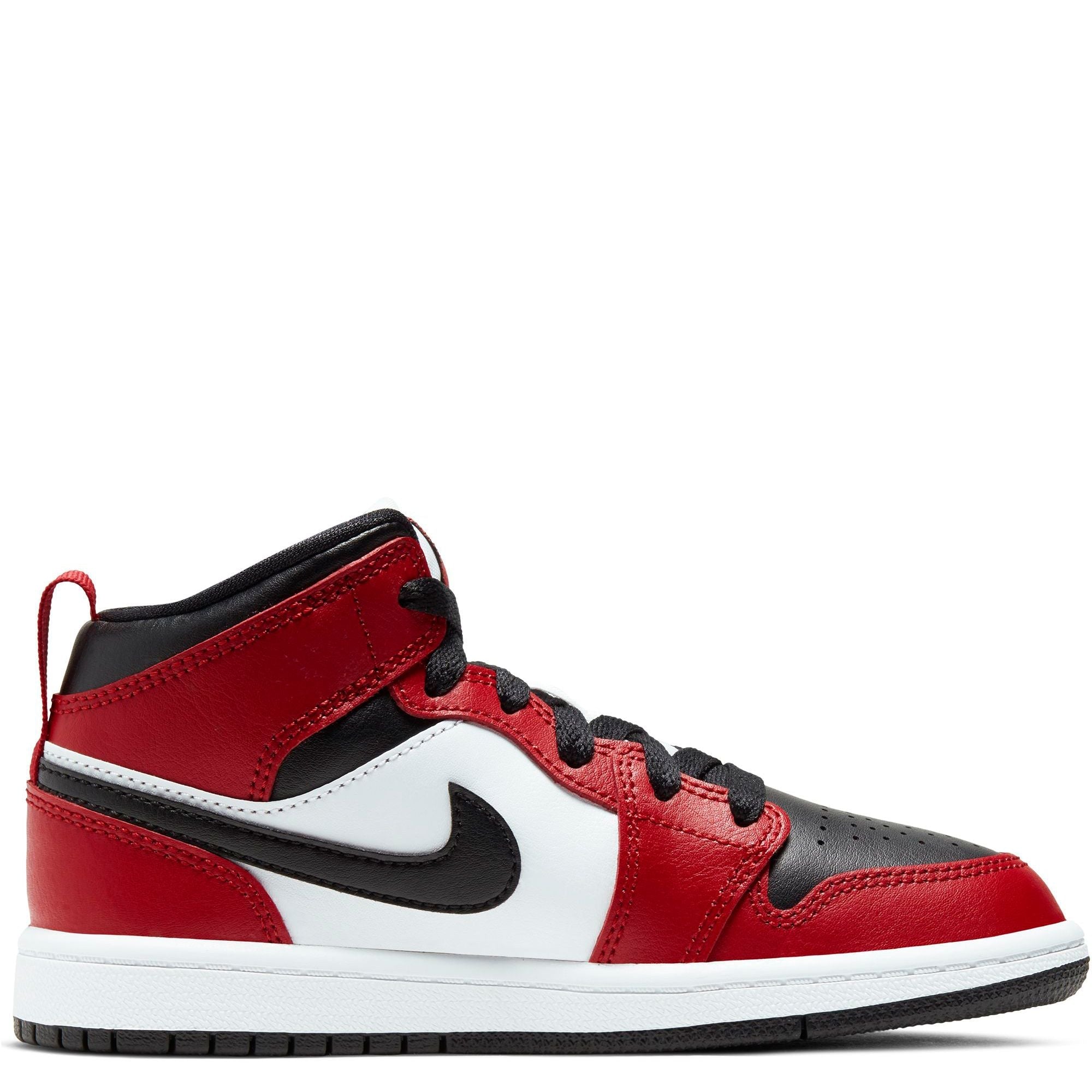 Little Kid's Air Jordan 1 Mid Black/Black-gym Red 640734-069