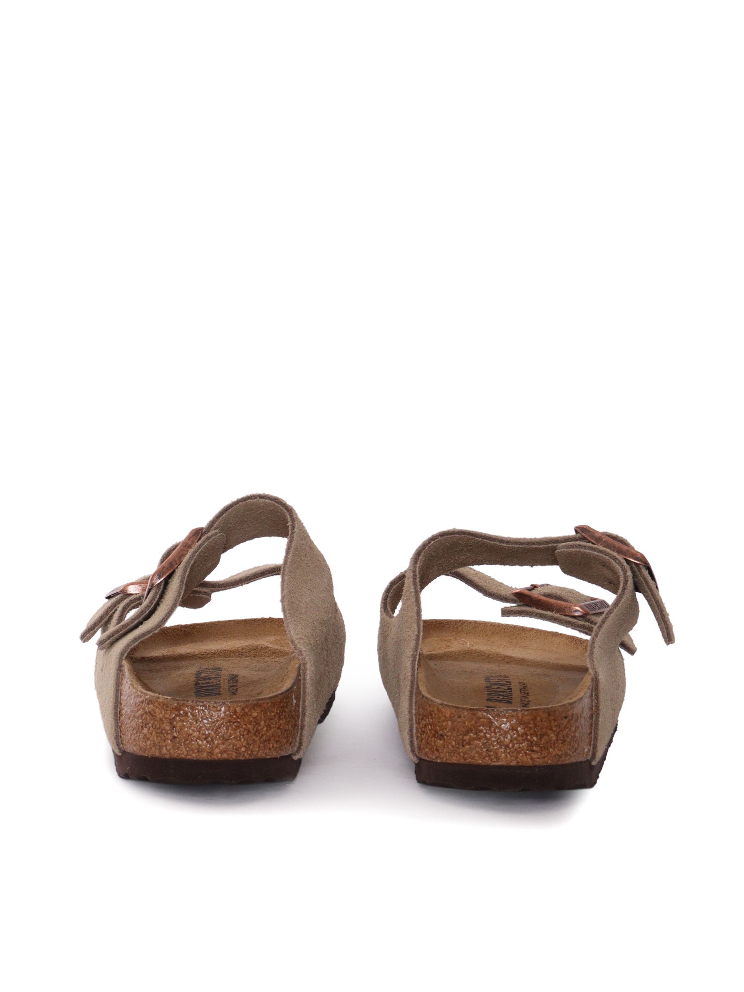 Taupe Arizona Suede Leather Slip-On Sandals