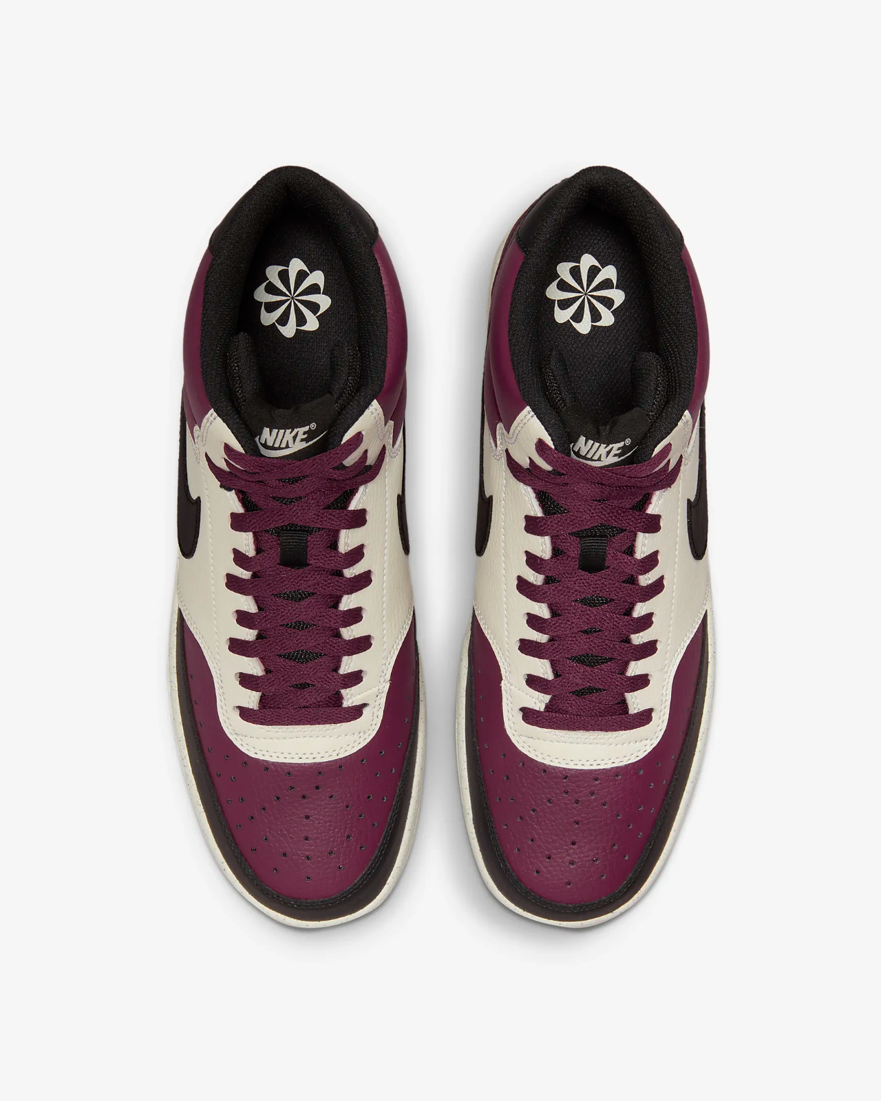 Men's Nike Court Vision Mid Next Nature DN3577-600 Basketball Shoes Dark Beetroot