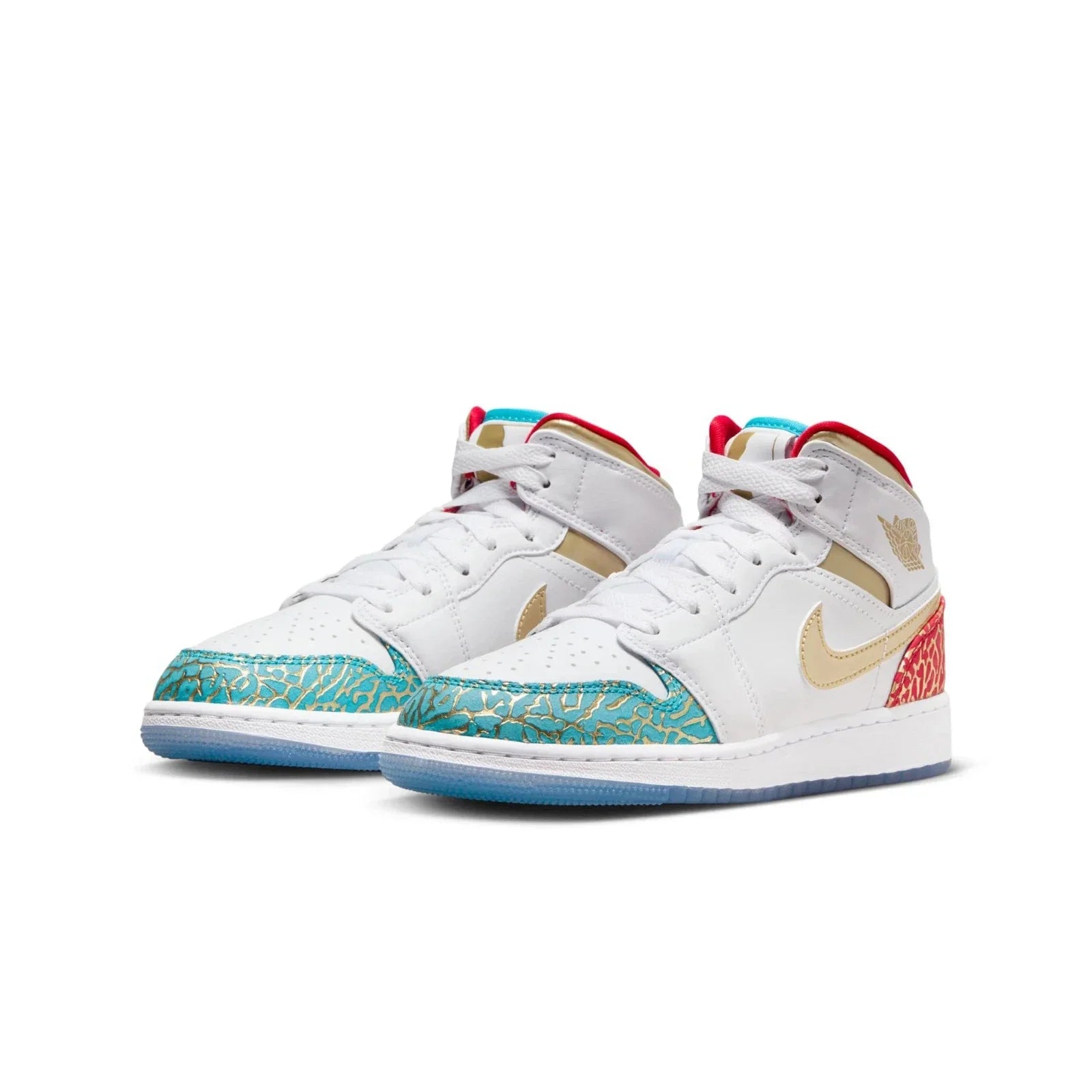 Youth Nike Air Jordan Mid NC to Chicago FB2212- Sneaker White Shoes HTAT1