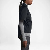 Women's Nike Therma Sphere Jacket Black Short Sleeve Full Zip Active ASM105