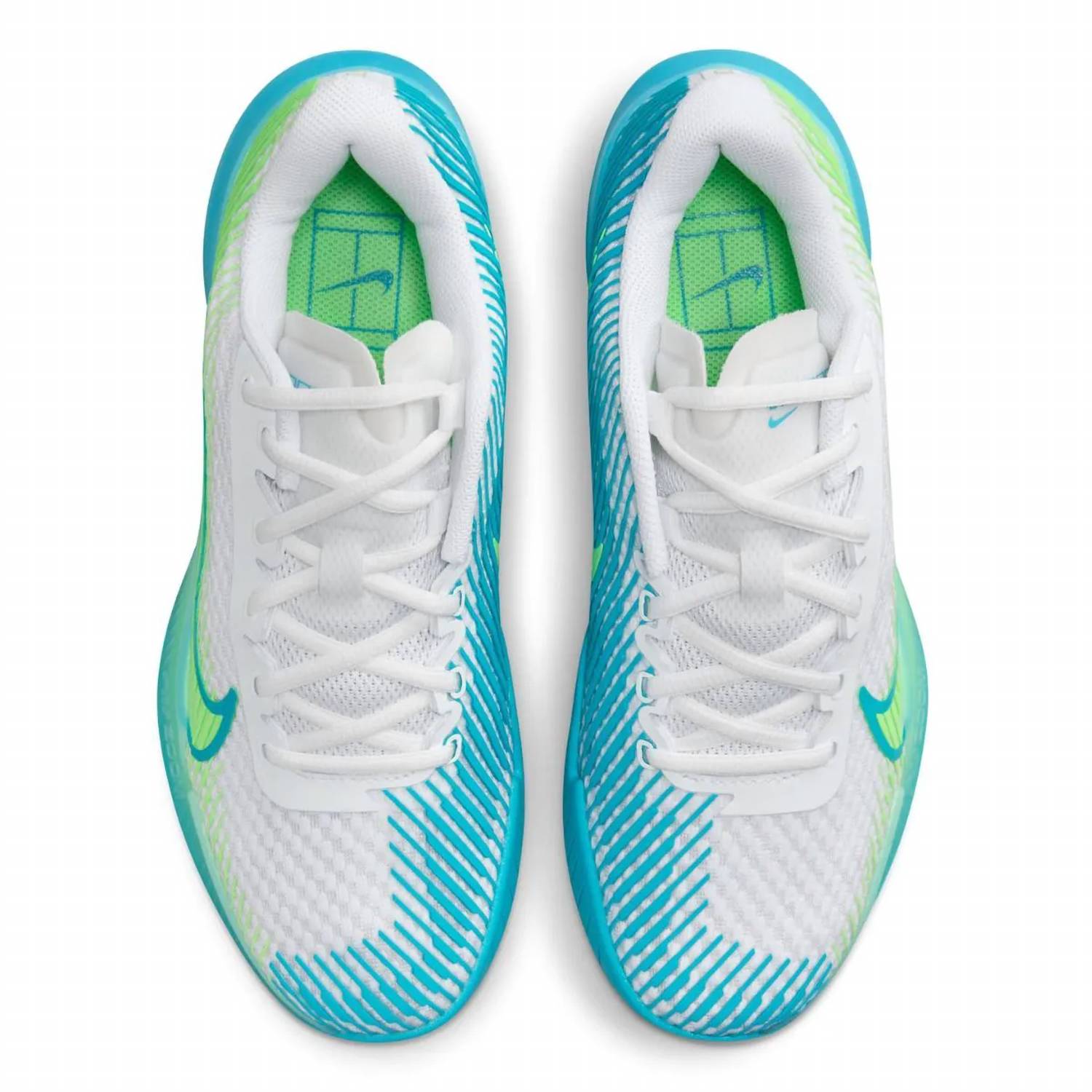 Women's Zoom Vapor 11 Shoes In White/teal/lime
