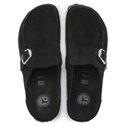 Unisex Buckley Suede Leather Clogs In Black