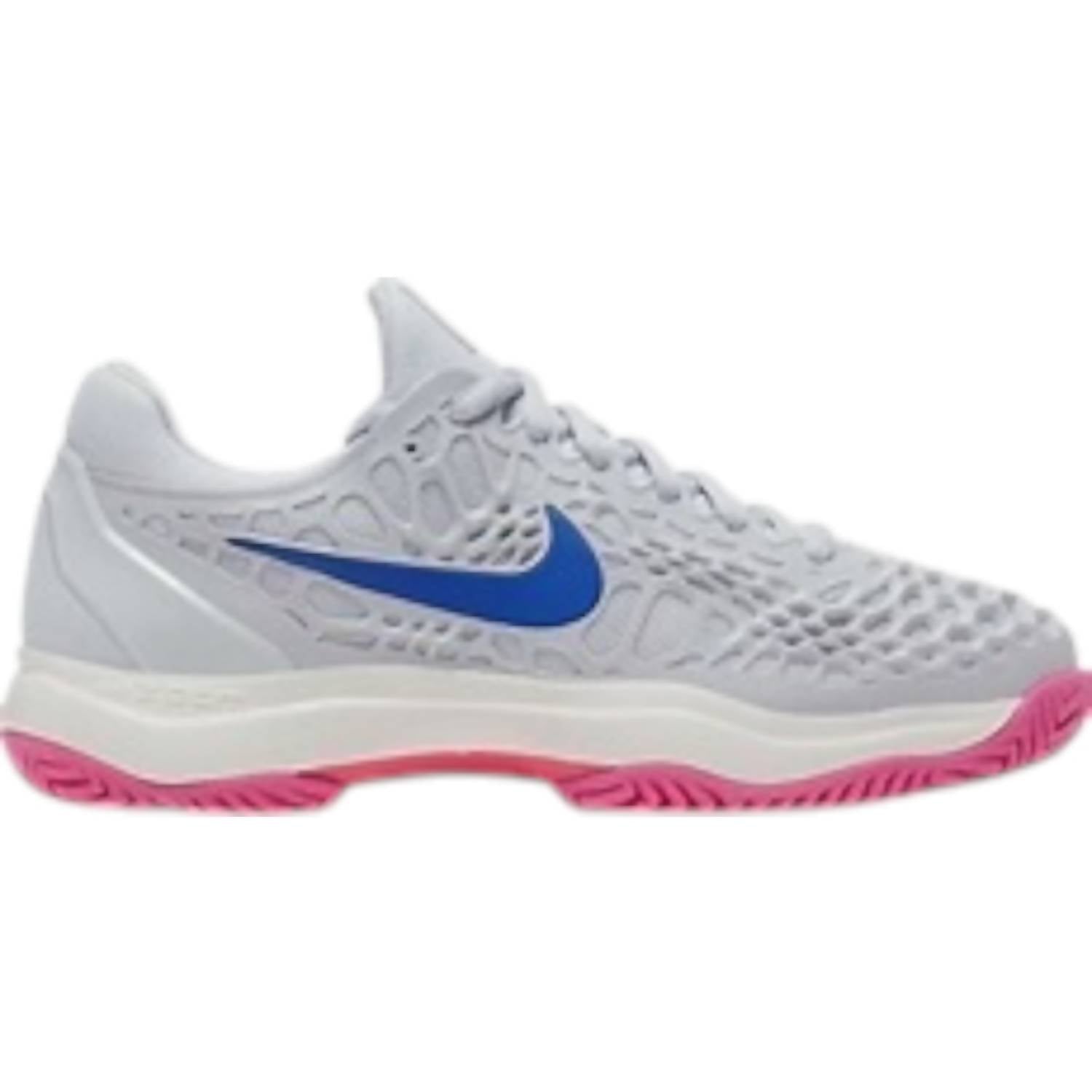 Women's Zoom Cage 3 Shoes In Pure Platinum/blue