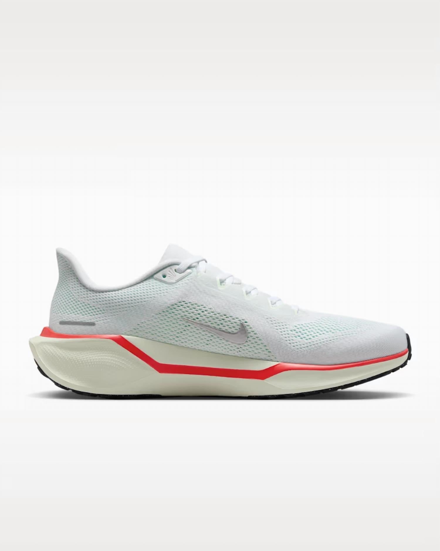 Men’S Air Zoom Pegasus 41 Shoe In White/barely Green/bright Crimson/metallic Silver