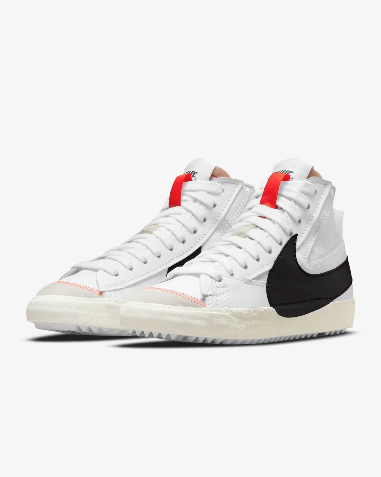 Men's Nike Blazer Mid '77 Jumbo DD3111-100 Sneakers White Black Leather Lace Up